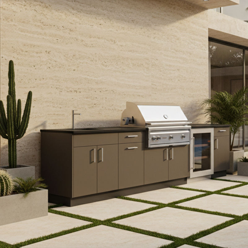 Modern Bbq Outdoor Kitchen Cabinets Stainless Steel Kitchen Sink Cabinet Complete Kitchen Set With Built in Fridge