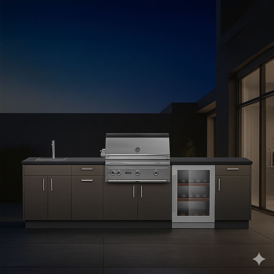 Freestanding Sink Cabinet Kitchen Cabinet Pull Out Waste Bin Kitchen Cabinet for Outdoor Barbecue & Cooking in De Kitchen Set