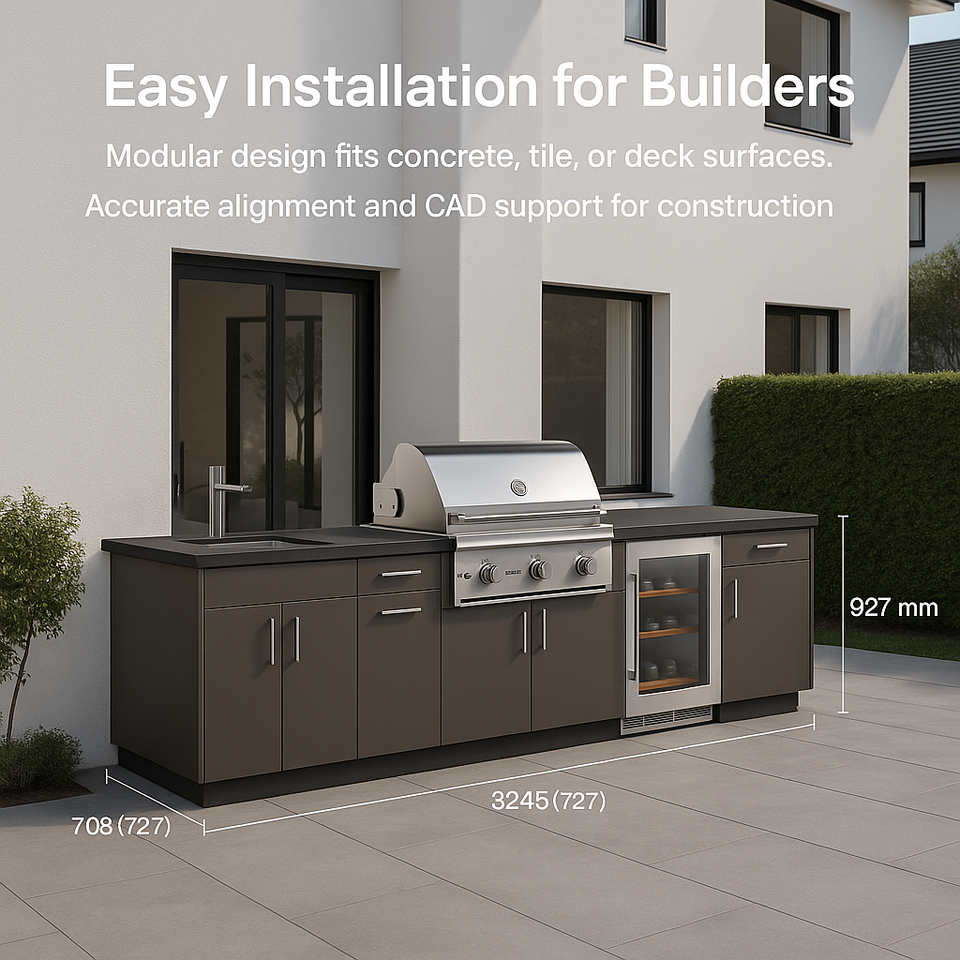 Freestanding Sink Cabinet Kitchen Cabinet Pull Out Waste Bin Kitchen Cabinet for Outdoor Barbecue & Cooking in De Kitchen Set