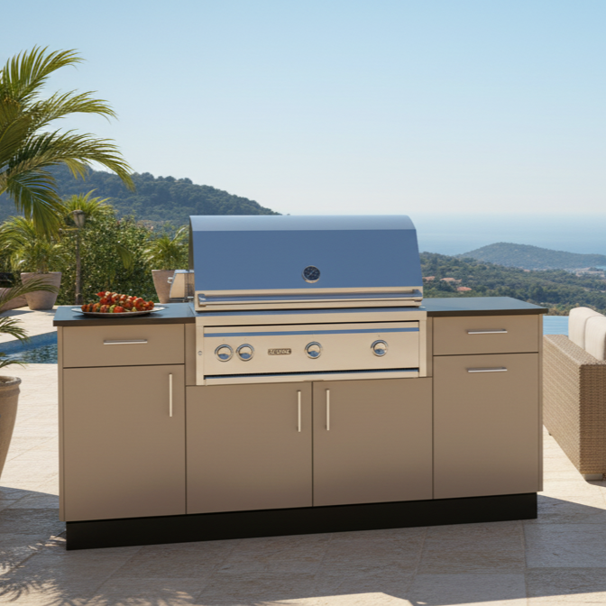 Champagne Kitchen Cabinet Modern Cabinets French Stainless Steel Kitchen Cabinets With Trash Pull-Out Cabinet