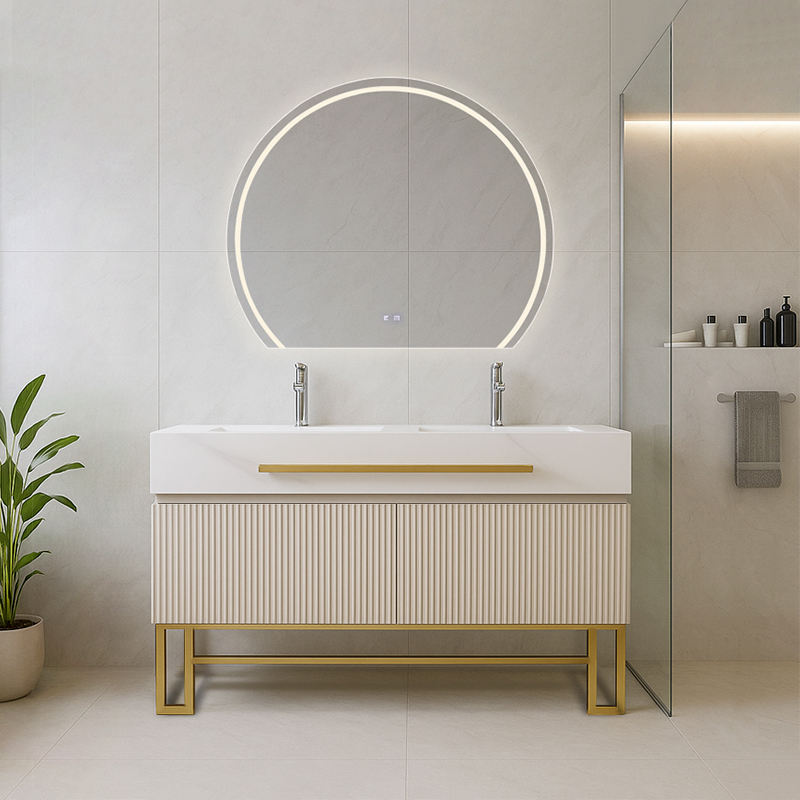 Floor Standing Bathroom Vanities Apartment Project Vanity Supplier Double Sink Luxury Bathroom Vanity With Sink Modern