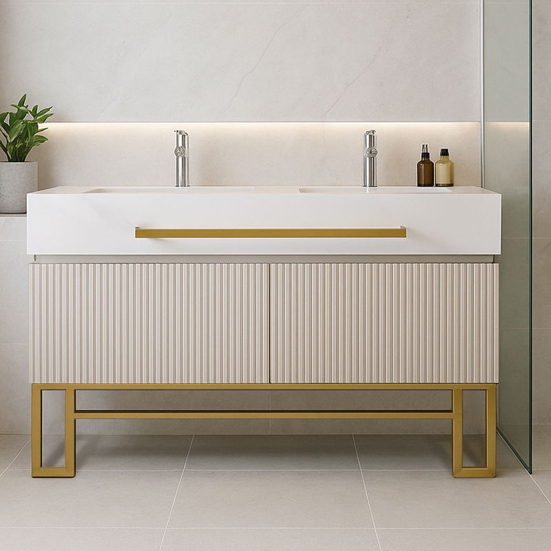 Floor Standing Bathroom Vanities Apartment Project Vanity Supplier Double Sink Luxury Bathroom Vanity With Sink Modern
