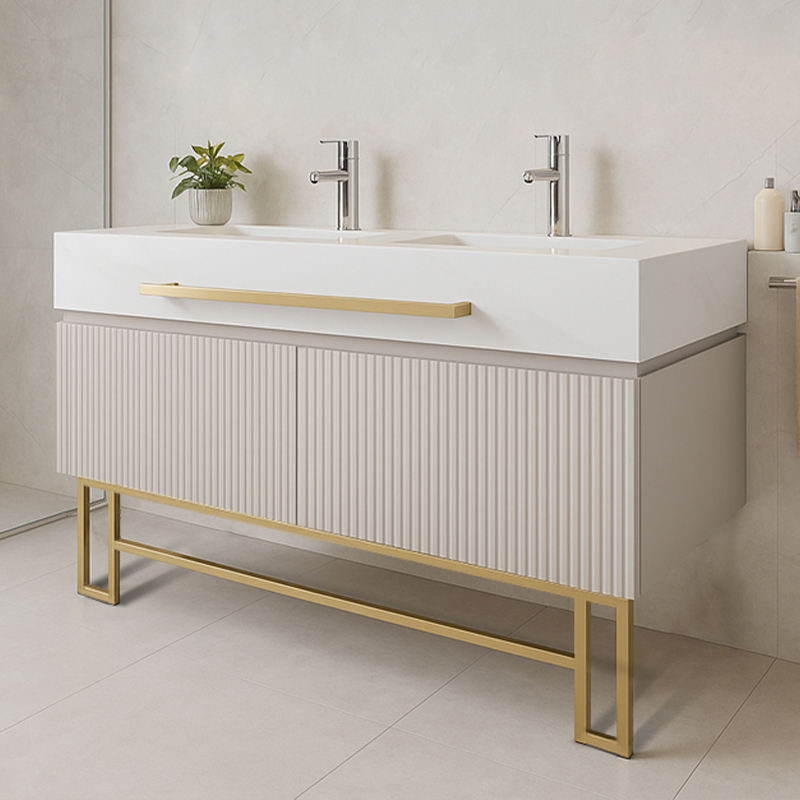 Floor Standing Bathroom Vanities Apartment Project Vanity Supplier Double Sink Luxury Bathroom Vanity With Sink Modern