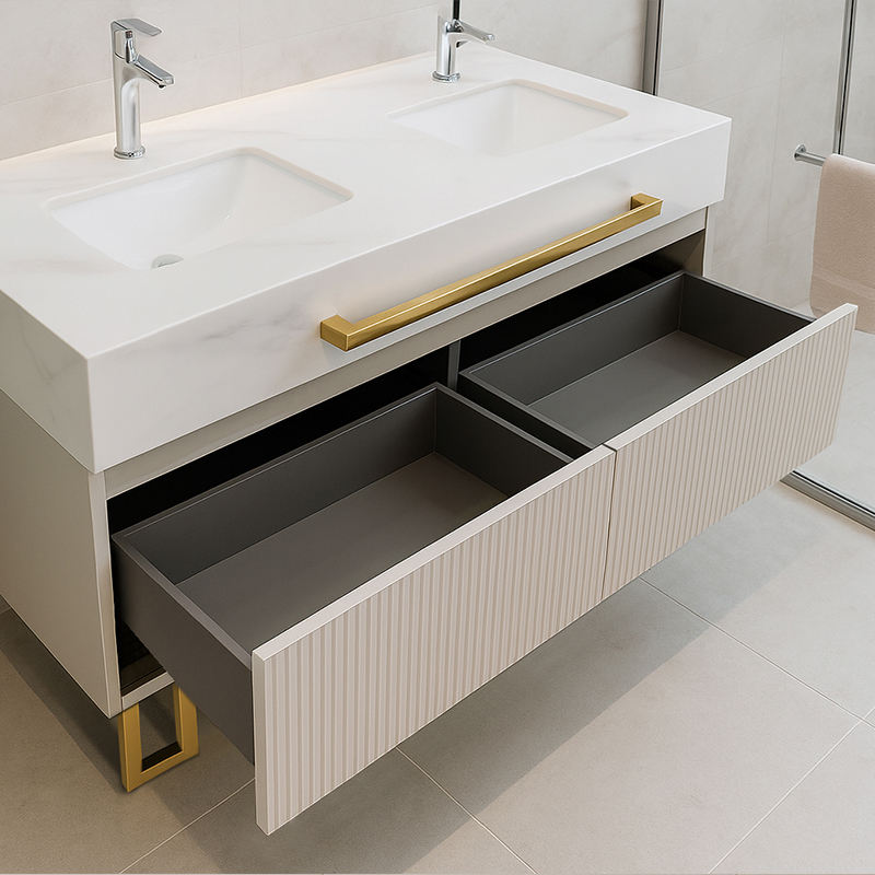 Floor Standing Bathroom Vanities Apartment Project Vanity Supplier Double Sink Luxury Bathroom Vanity With Sink Modern
