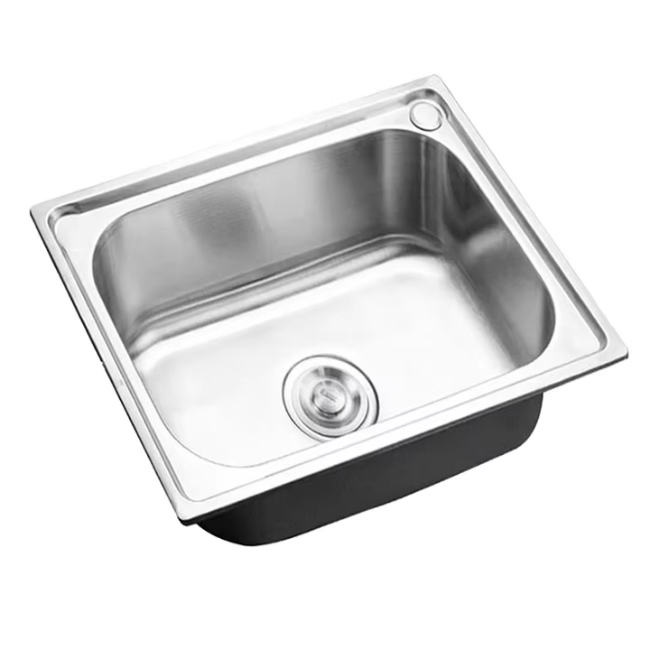Factory Price Handmade 201/304 Stainless Steel Single Bowl Undermount Brushed Finish Kitchen Sink Rainfall Faucet