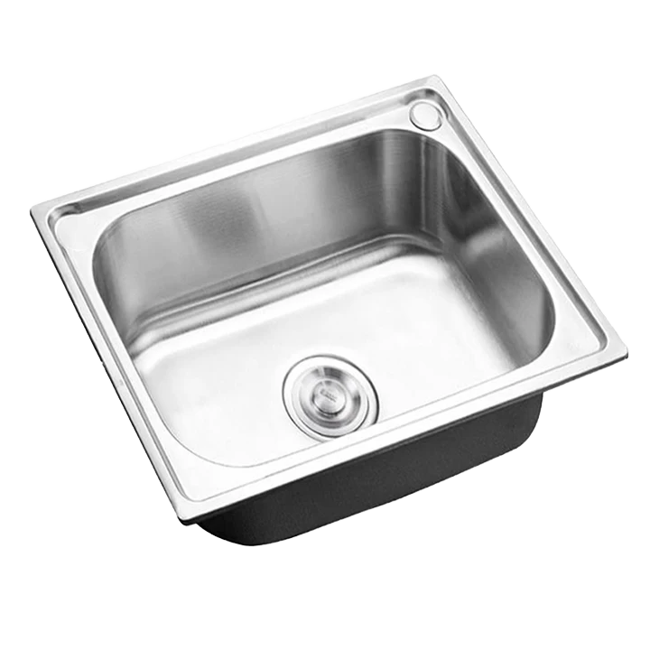 Factory Price Handmade 201/304 Stainless Steel Single Bowl Undermount Brushed Finish Kitchen Sink Rainfall Faucet