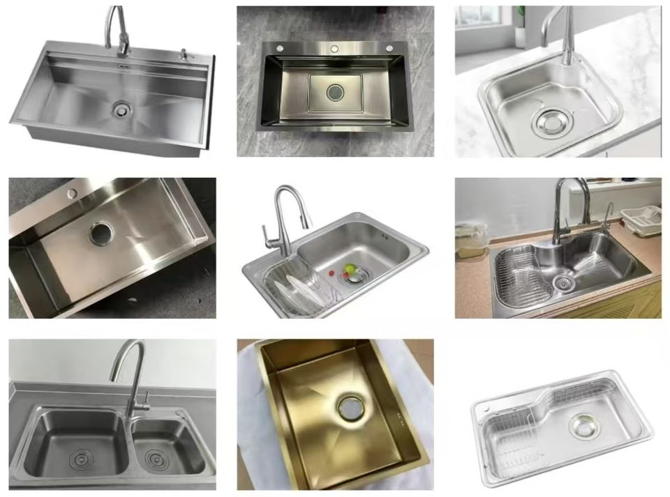 Modern Design Stainless Steel Handmade Kitchen Sink Single Bowl Multifunction Sink, Nylon Extension Faucet