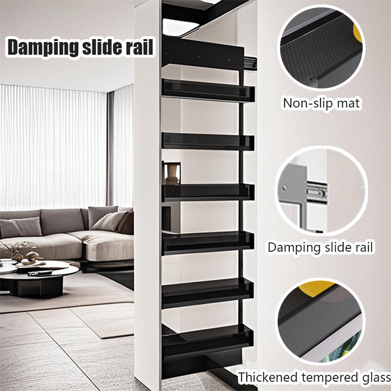 Kitchen Cabinet Pull Out Basket Pantry Tall Unit Storage Basket Rotating Pantry Organizer