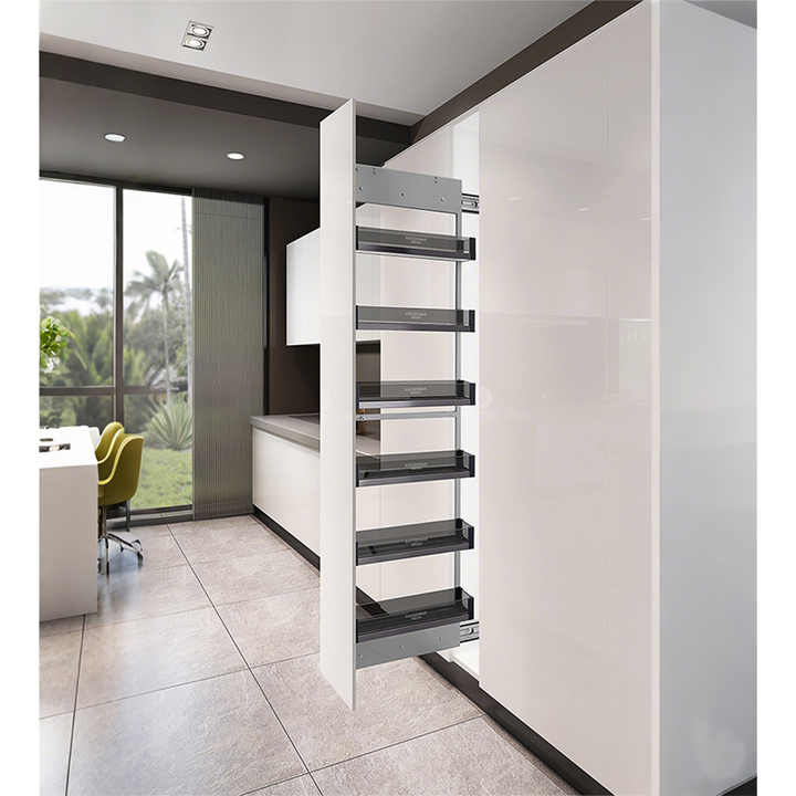 Kitchen Cabinet Pull Out Basket Pantry Tall Unit Storage Basket Rotating Pantry Organizer