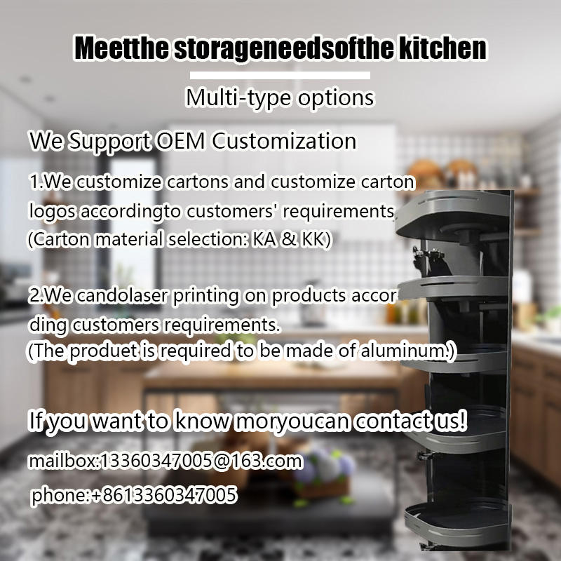 Modern 6-Layer Aluminum Cabinet Storage Organizer Pull-Out Kitchen Pantry Unit with Basket Drawers for Food Storage