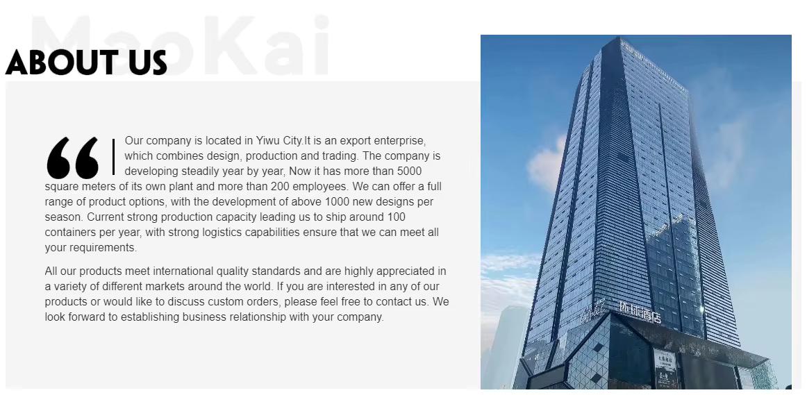 Yiwu Maokai Import And Export Co., Ltd.