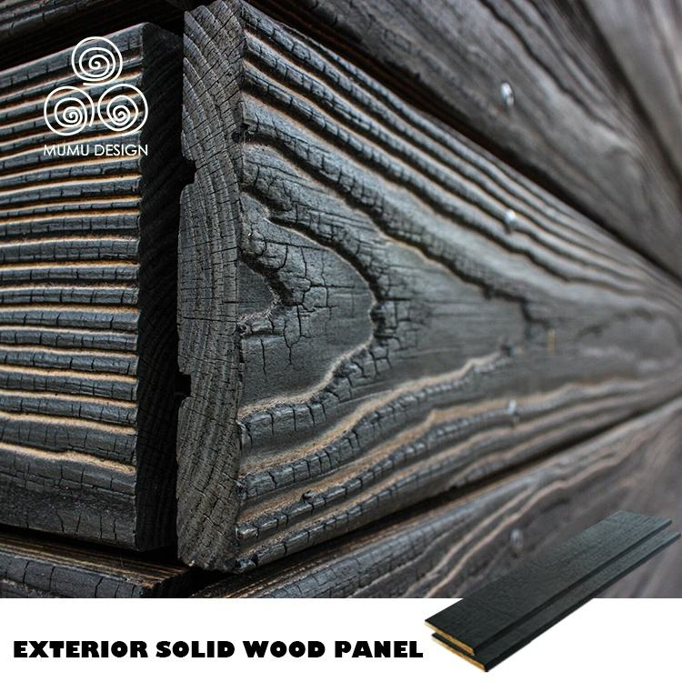 MUMU Design Thai Style Black Hight Quality Yakisugi Decorative Burnt Wood Wall Paneling for Home Stay