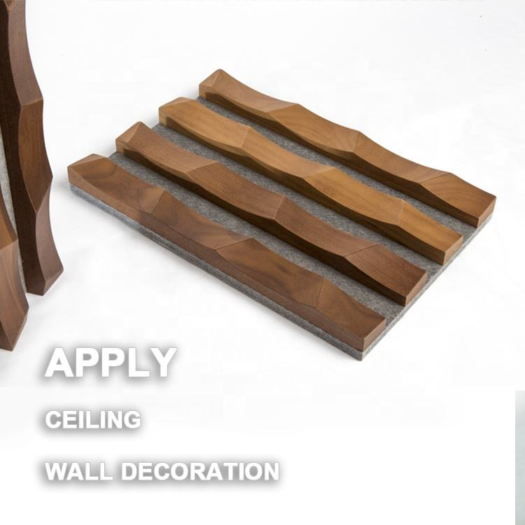 Fluted Interior Design 3D Wall Decor Siding Plank Sandwich Board Solid Slats Timber Wooden Cladding Products Plank Panel