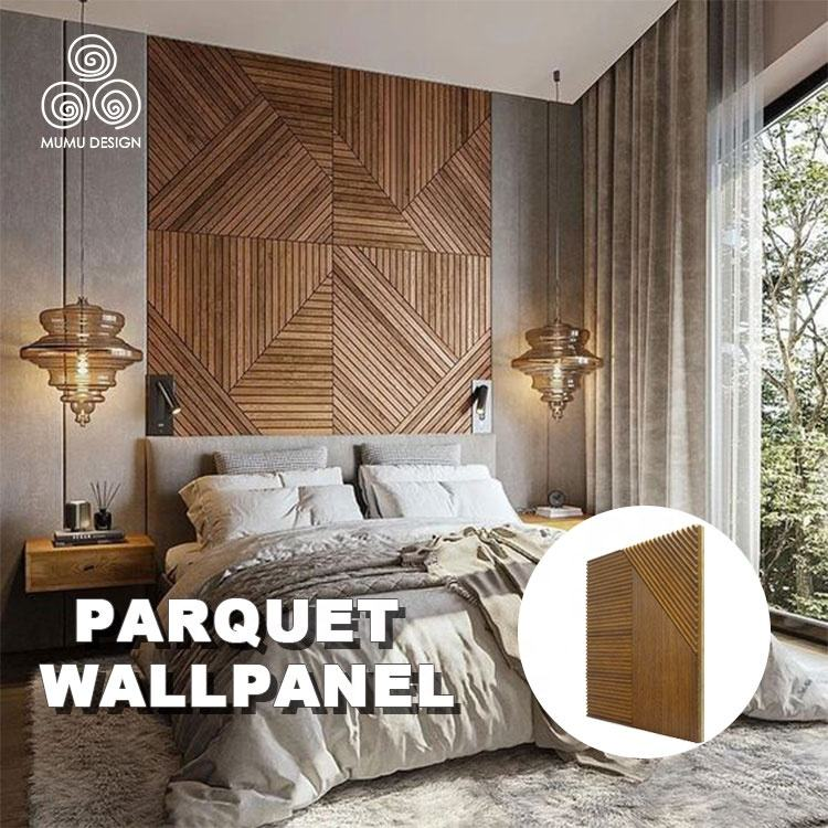 MUMU 3D Efficiency Easy Install Decorative Vertical Slat Indoor Storage Cabinet Wooden Cladding Wall Panels