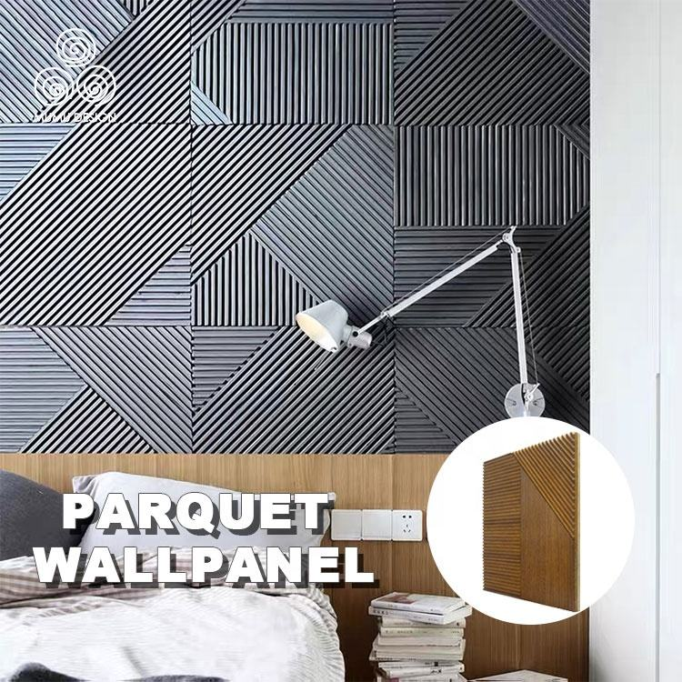 MUMU 3D Efficiency Easy Install Decorative Vertical Slat Indoor Storage Cabinet Wooden Cladding Wall Panels