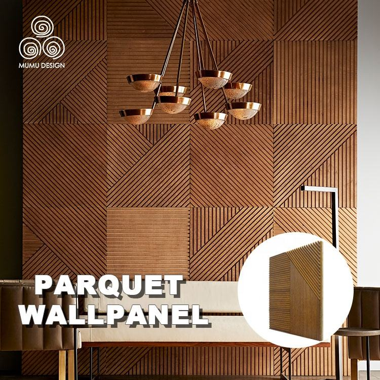 MUMU 3D Efficiency Easy Install Decorative Vertical Slat Indoor Storage Cabinet Wooden Cladding Wall Panels