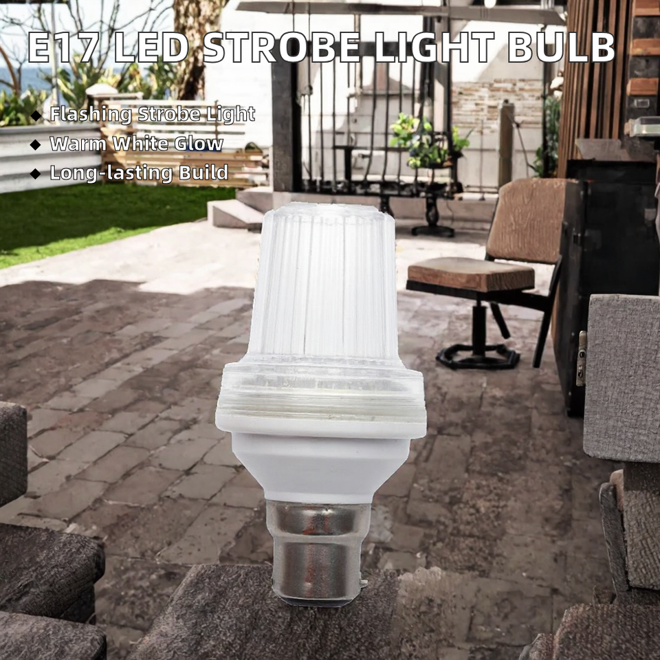 AC120V IP44 2W LED Strobe Flashing Light Bulb E17 Base 18 SMDs for Residential B22 Type Candle Lights PC Material