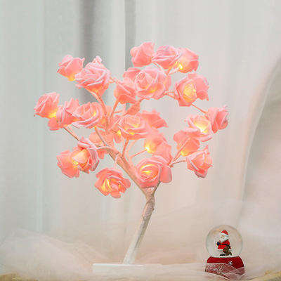 Christmas Decorations Flower Night Light 45cm 24led Led Rose Table Lamp Wedding Indoor Bedroom Decoration Rose Flower Tree Light