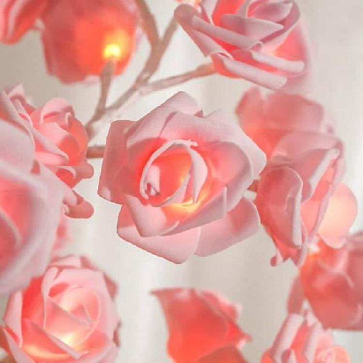 Christmas Decorations Flower Night Light 45cm 24led Led Rose Table Lamp Wedding Indoor Bedroom Decoration Rose Flower Tree Light