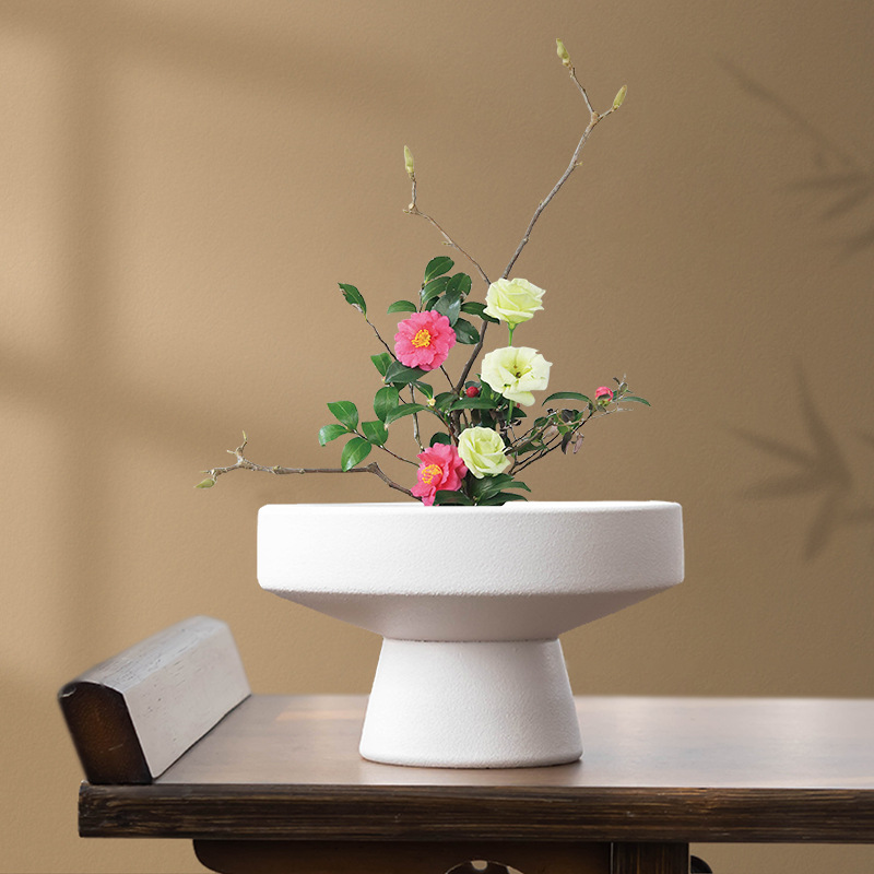 Creative Simple Flower Arranger Pot Decoration Living Room Desktop Ceramic Chinese Decorative Basin