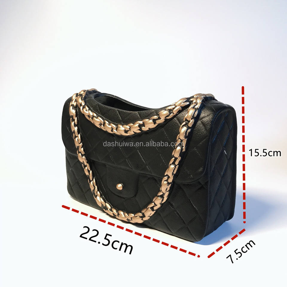 High Quality Creative Ceramic Big Large Flower Purse Vases Handbag Beautiful Home Decoration for Indoor Ceramic Bag