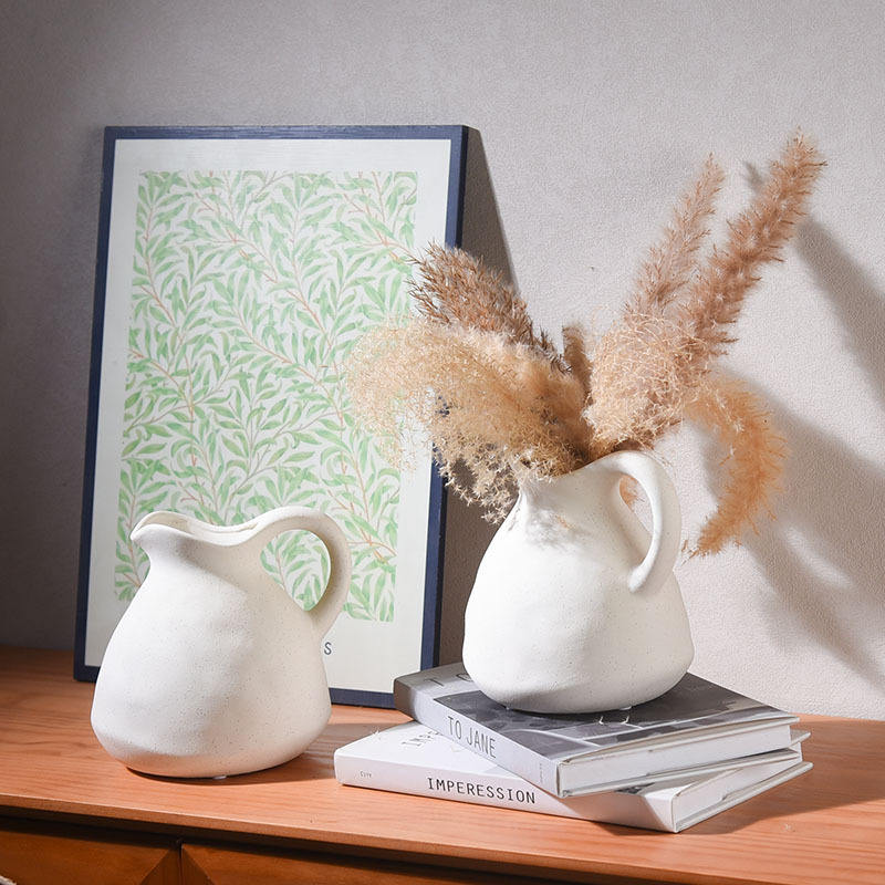 Ceramic Tabletop Vase Art Deco Design Creative Home Decor Living Room Dry Flowers Inserting Utensils Premium