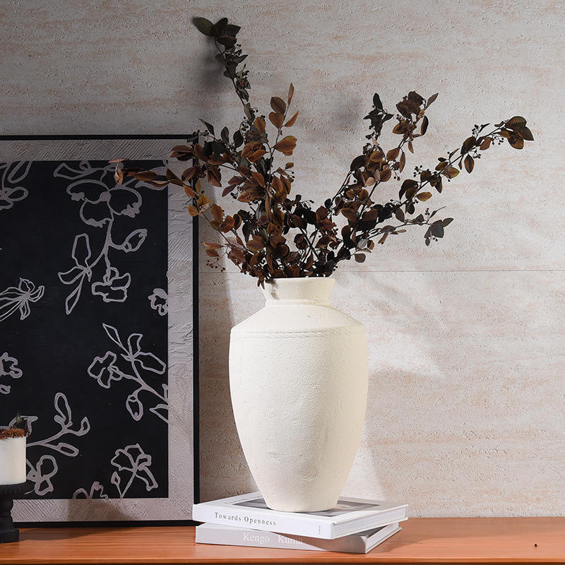Ceramic Art Deco Tabletop Vase Coarse Pottery Inserting Flowers Retro Decorative Ornaments Soft Furnishings Home