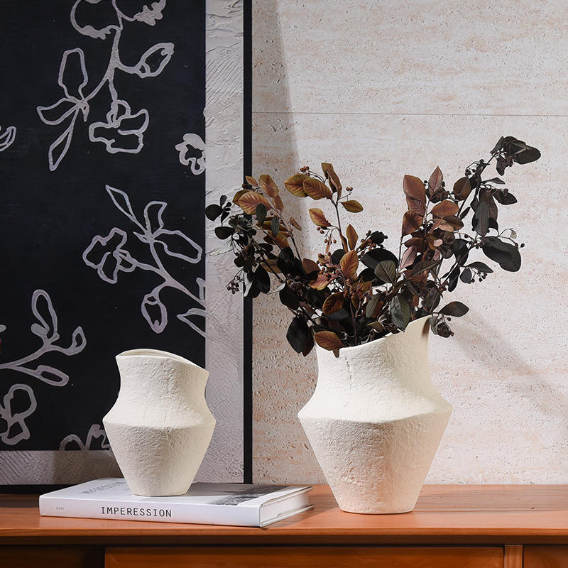 Art Deco Ceramic Tabletop Vase Artistic Minimalist Wabi-Sabi Decor Floral Arrangements Hydroponic Planters Instagrammable