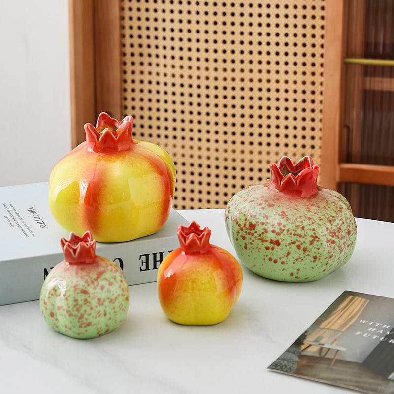 European Green Carambola Ceramic Vase Creative Hydroponic Flower Arrangement for Living Room Entrance Table Decoration Simple