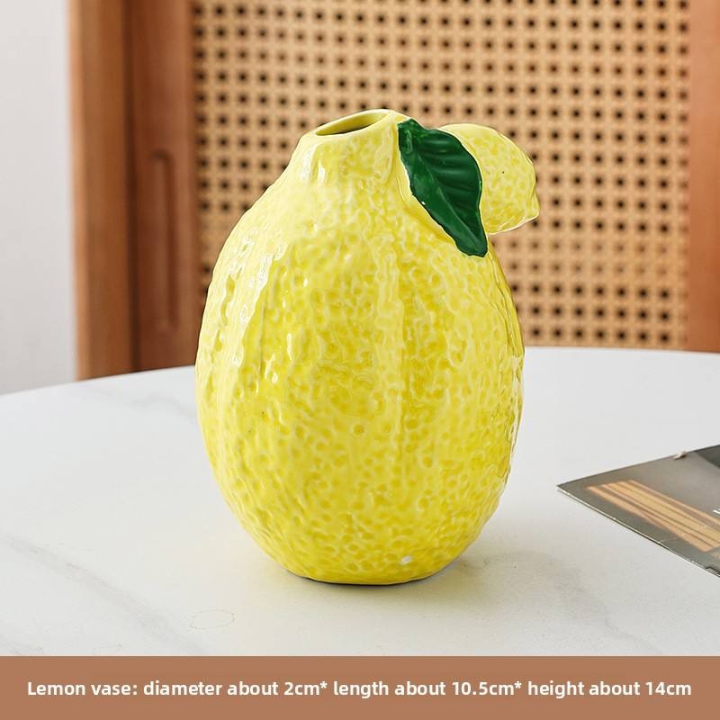 European Green Carambola Ceramic Vase Creative Hydroponic Flower Arrangement for Living Room Entrance Table Decoration Simple