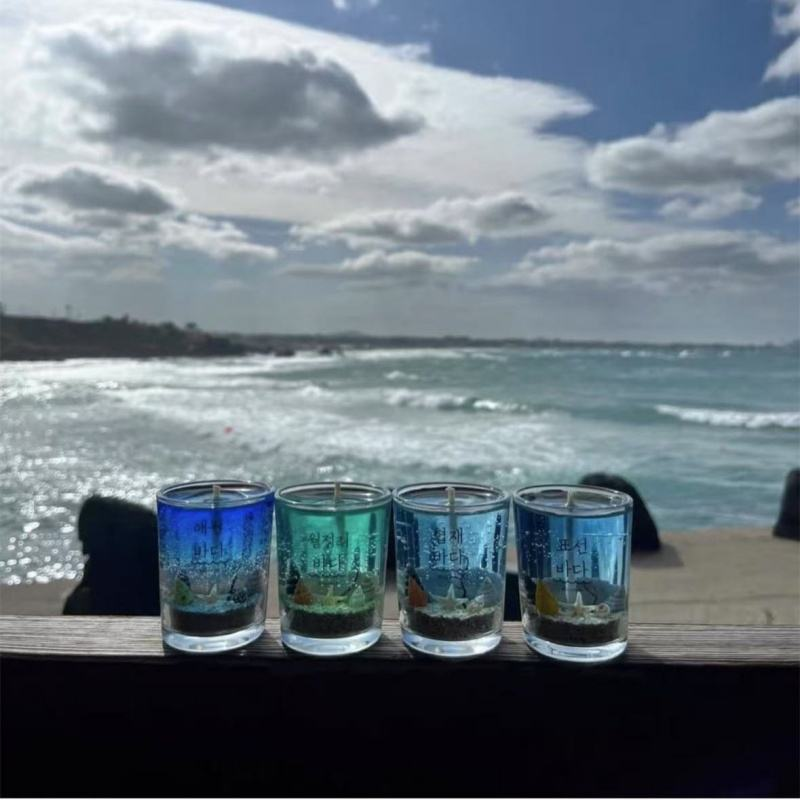 2025 New Design Popular Custom High Quality Ocean Style Sea Shell Starfish Gel Wax Scented Candles