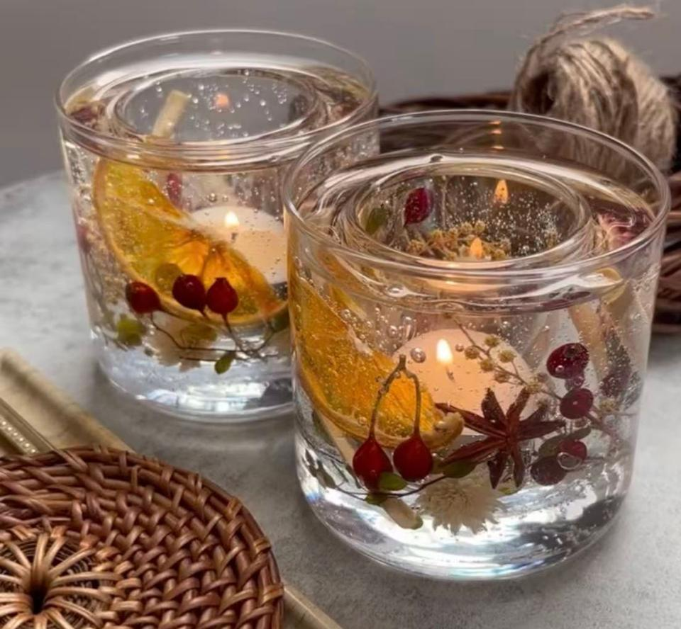 Custom Wholesale Bulk Order Dry Flowers /Plant Gel Wax Scented Candle For Wedding / Party / Girl /Women