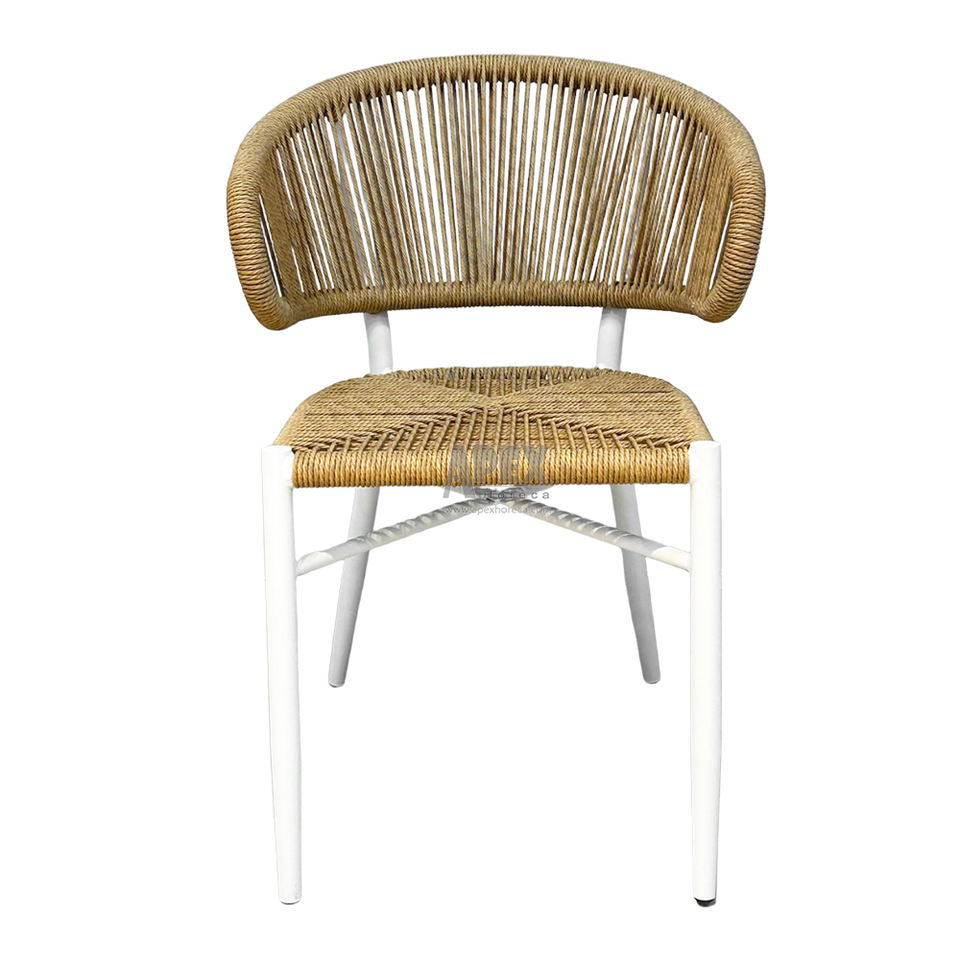 Stackable Wicker Rope Patio Aluminum Outdoor Chair Modern Cafe Outdoor Chair for Restaurant