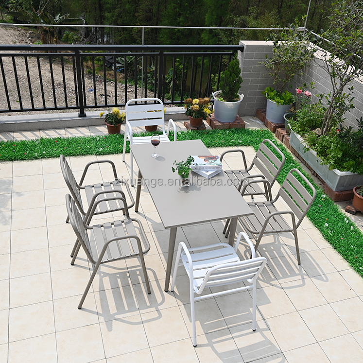 Outdoor Table and Chair with Antiseptic Plastic Solid Wood Courtyard Combination Garden Outdoor Villa Small Balcony Casual Coffe