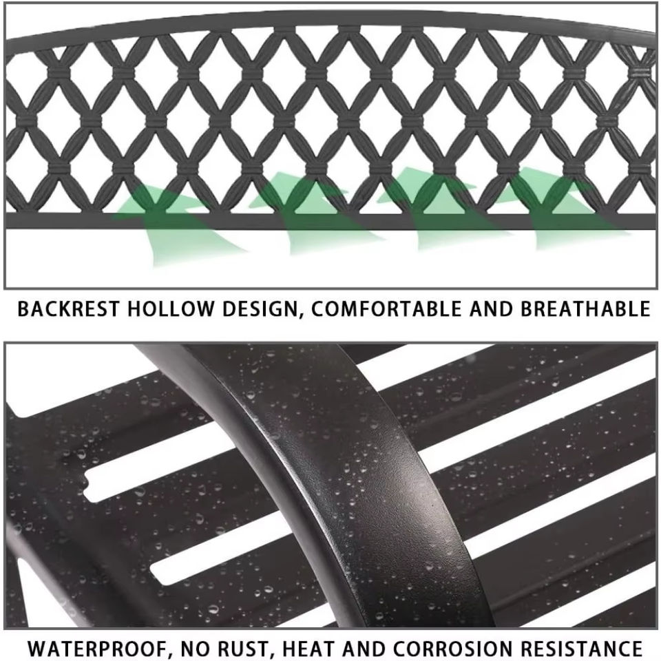 Metal Park Bench 50-Inch Outdoor Garden Chair Patio Bench on Sale Yard Bench for Porch Steel Frame Entryway Furniture