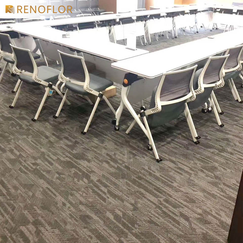 New Design Black Light Grey Colors 50x50 Self Adhesive Polypropylene Bitumen Cut Pile Square Carpet Tiles for Home Commercial