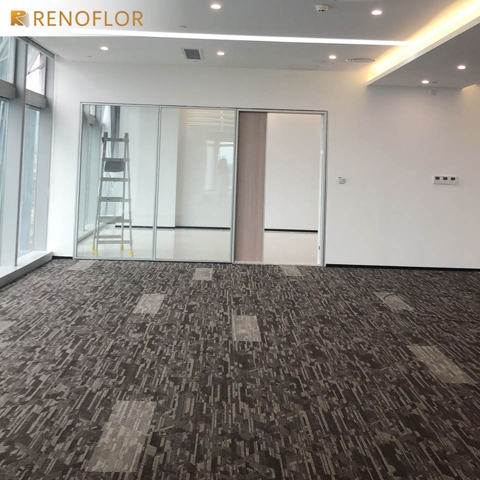 New Design Black Light Grey Colors 50x50 Self Adhesive Polypropylene Bitumen Cut Pile Square Carpet Tiles for Home Commercial