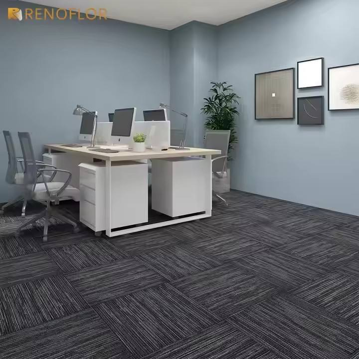 Polypropylene Commercial Bedroom 50x50 Cut Pile Washable Cushioned Floor Carpet Tiles for Office Hotel