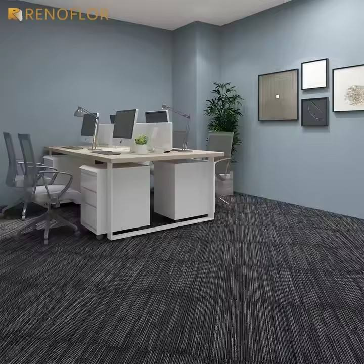 Polypropylene Commercial Bedroom 50x50 Cut Pile Washable Cushioned Floor Carpet Tiles for Office Hotel