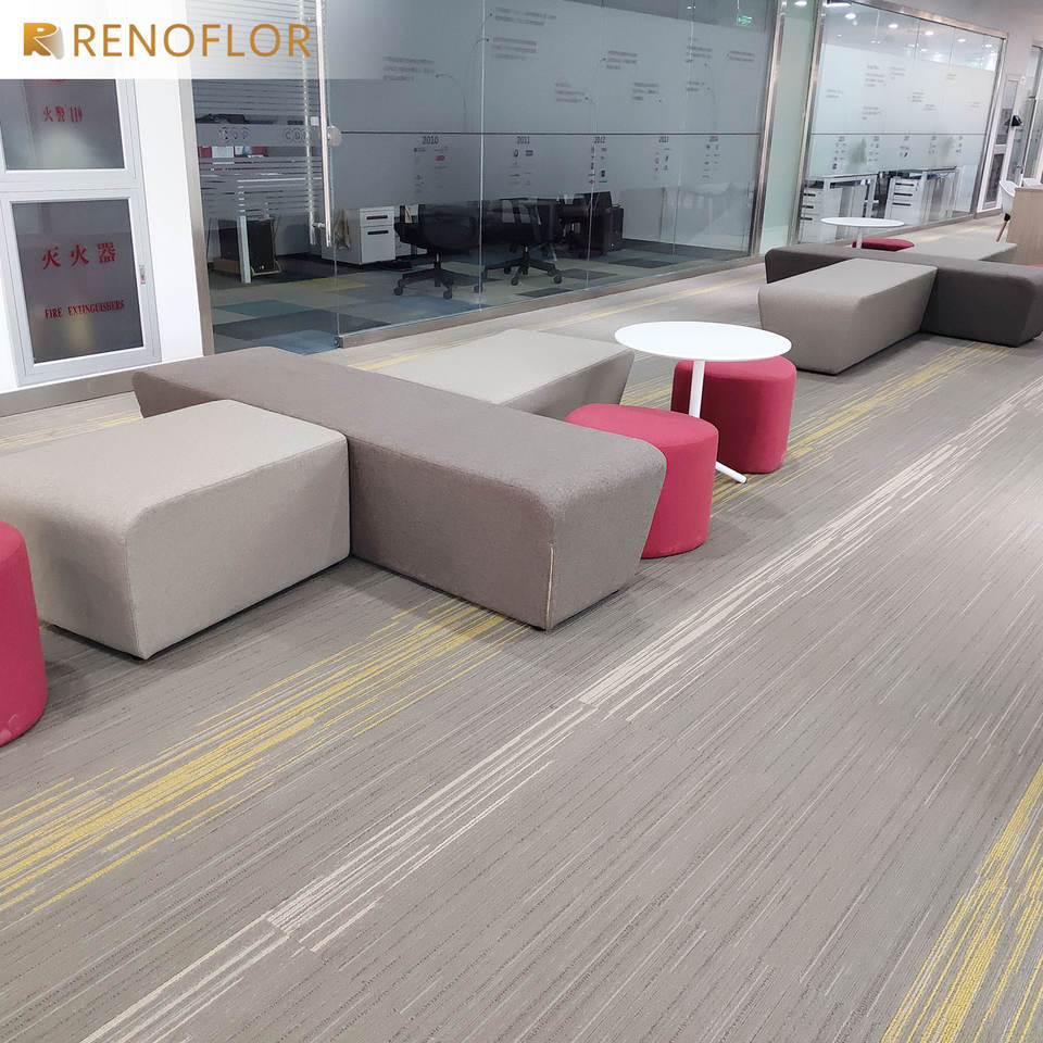 High Quality Easy Install Polypropylene Cushioned Office Commercial Flooring Washable Carpet Tile