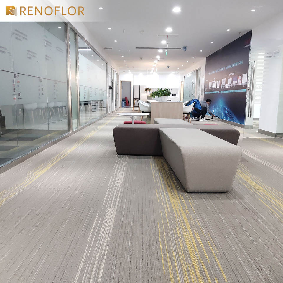 High Quality Easy Install Polypropylene Cushioned Office Commercial Flooring Washable Carpet Tile