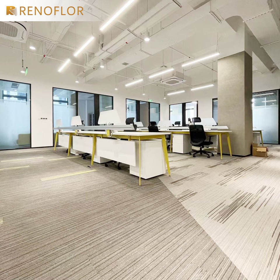 High Quality Easy Install Polypropylene Cushioned Office Commercial Flooring Washable Carpet Tile