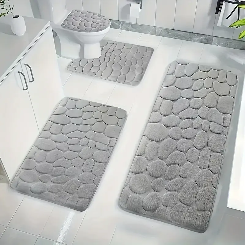 Hot Sale Most Popular Factory Spot Eco-Friendly Coral Velvet Print Machine Made Bathroom Four-Piece Set Toilet Non-Slip Floor