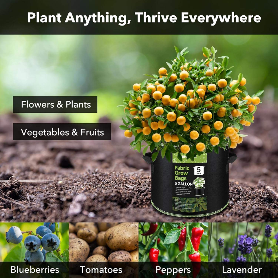 Felt Nonwoven Fabric Tomato Grow Bags Tree Planting Bags Felt Flower Pots