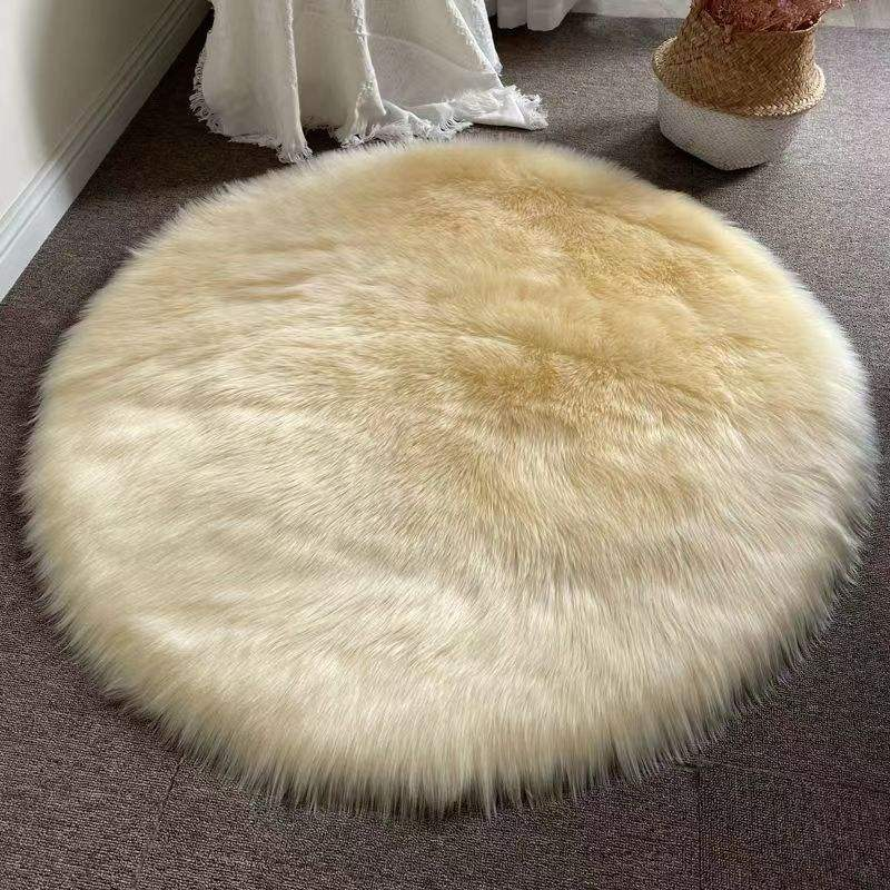 Hot Sell Wool Long Haired Round Rug, Living Room Rug Entrance Door Carpet, Bedroom Bedside Carpet, Bay Window Floor Mat