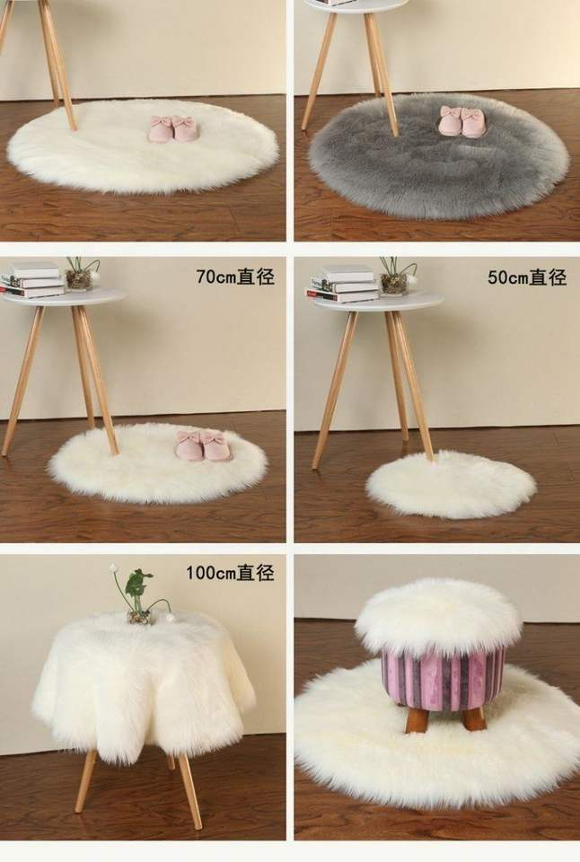 Hot Sell Wool Long Haired Round Rug, Living Room Rug Entrance Door Carpet, Bedroom Bedside Carpet, Bay Window Floor Mat