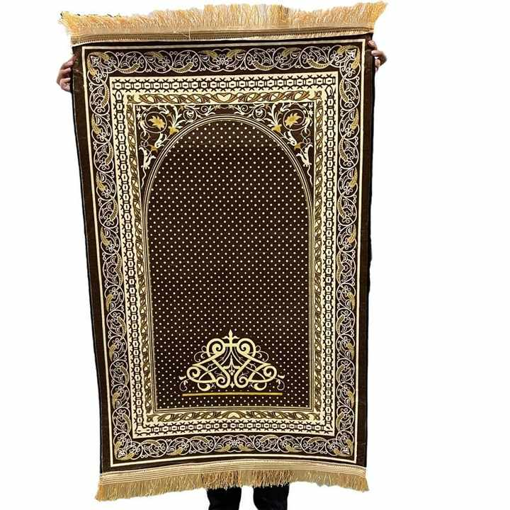 Hot Sale Portable Crystal Velvet Print Prayer Mat Double-Sided Tassel Prayer Mat