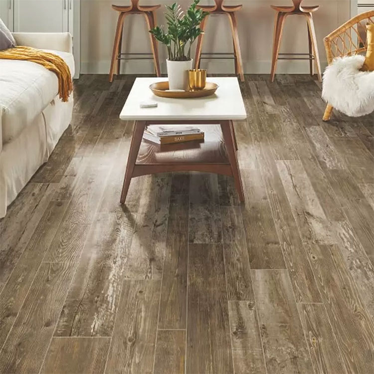 Waterproof 6mm SPC Luxury Vinyl Tiles Embossed Click Lock PVC Flooring for Hotels Plastic Flooring