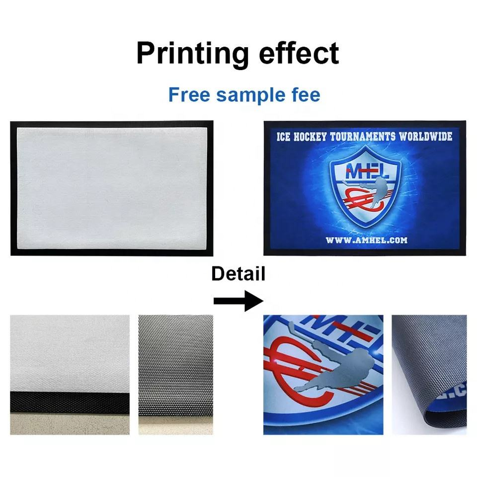 Wholesale Nitrile Rubber Doormat Blank Sublimation Transfer Print Plain Door Mats for Home