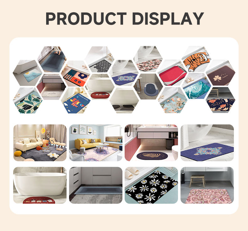 SHENGDE Custom Shape Rubber Bathroom Rug Modern Floor Mini Kid Baby Shower Mat Bath Mat